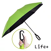 【Life+】dazzling 黑膠環扣自動傘/輕量傘/陽傘/摺疊傘_  寶石綠