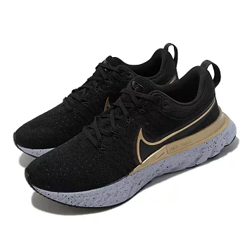 Nike 慢跑鞋 React Infinity Run 女鞋 襪套 輕量 透氣 避震 針織鞋面 路跑 黑 金 CT2423-009 23cm BLACK/GOLD