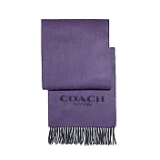 COACH 經典logo雙色流蘇圍巾-紫/深藍