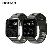 美國NOMAD Apple Watch專用運動風FKM橡膠錶帶-44/42mm- 灰綠
