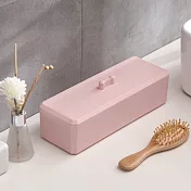 IDEA-簡約風帶蓋三格收納盒 粉色