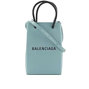 BALENCIAGA Logo購物手機袋 (藍色)