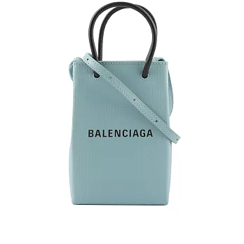 BALENCIAGA Logo購物手機袋 (藍色)