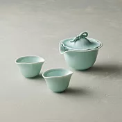 安達窯 - 青瓷 - 夏鳴雙人簡泡茶組 - 3件組(禮盒裝)