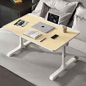 【EZlife】免組裝加大升降床上多功能筆電桌 黃橡木