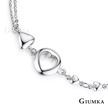 GIUMKA白K飾-手鍊心動時分愛心女士手鏈 精鍍正白K/玫瑰金 單個價格 MH06007 銀色手鍊