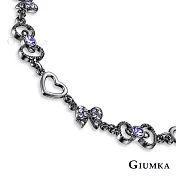 GIUMKA 白K飾-手鍊夢幻世界愛心蝴蝶結女士手鏈 精鍍正白K 單個價格 MH06010 黑色手鍊
