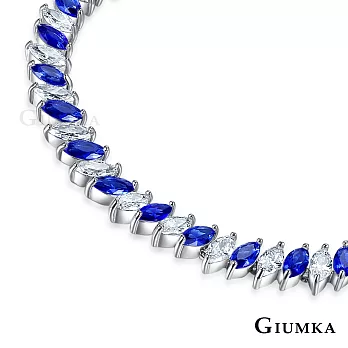 GIUMKA 白K飾-手鍊幸福微笑女士手鏈 精鍍正白K 單個價格 MH06012 藍鋯手鍊