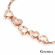 GIUMKA 白K飾-手鍊浪漫環心愛心女手鏈 精鍍正白K/玫瑰金 單個價格 MH06016 玫瑰金色手鍊