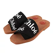 CHLOE WOODY FLAT MULE平底拖鞋 (35)(黑色)