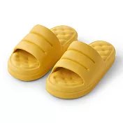 【EZlife】雲朵麵包柔軟回彈厚底防滑拖鞋- 24cm 黃