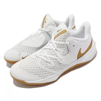 Nike 排球鞋 Zoom Hyperspeed Court SE 氣墊 避震 包覆 支撐 運動訓練 白 金 DJ4476-170 26cm WHITE/METALLIC GOLD