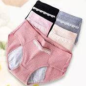 【EZlife】螺紋棉質中腰暖宮生理褲2件組 XL 隨機