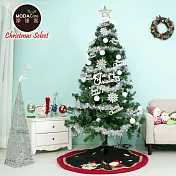摩達客耶誕-台灣製6尺(180cm)豪華版綠聖誕樹+冰雪銀白系飾品組(不含燈)本島免運費