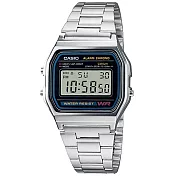 【CASIO】經典復古造型數位休閒腕錶-銀(A-158WA-1)