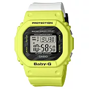【CASIO】BABY-G 閃電耀眼休閒腕錶-黃X白(BGD-560TG-9)