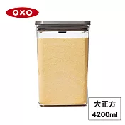 美國OXO POP 不鏽鋼按壓保鮮盒-大正方4.2L OX0201001A