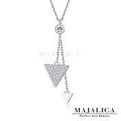 Majalica幾何世界項鍊S925純銀吊墜女短項鏈鎖骨鍊 單個價格 PN8180 45cm 銀色白鋯