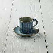 有種創意 - 丸伊信樂燒 - 青萩雕紋直筒咖啡杯碟組(2件式) - 210ml