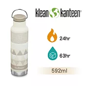 【美國Klean Kanteen】窄口運動不鏽鋼保溫瓶-592ml奶油幾何