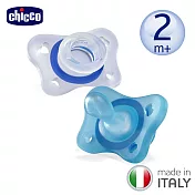 chicco-舒適哺乳-輕量柔軟矽膠拇指型安撫奶嘴2入組 -小-泡泡藍