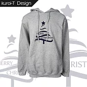 【kuroi-T】【聖誕禮物】 Christmas Tree｜厚磅純棉柔感連帽T恤 S  灰色