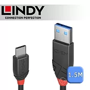 LINDY 林帝 Black USB 3.2 Gen 2 Type-C/公 to Type-A/公 傳輸線 1.5m (36917)