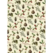 美國 Cavallini & Co. wrap 包裝紙/海報 聖誕包裝(松果) Pine Cones