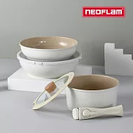 NEOFLAM Midas Plus陶瓷塗層鍋具7件組(IH爐適用、不挑爐) FIKA