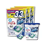 (1+3超值組)日本PG Ariel BIO全球首款4D炭酸機能活性去污強洗淨洗衣凝膠球12顆*1盒+39顆x3袋補充包 淨白型