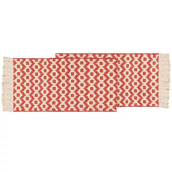 《NOW》純棉編織桌旗(紅菱格) | 餐桌布 桌墊 桌巾