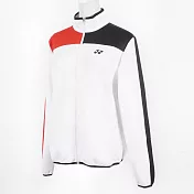 Yonex [27021TR011] 女 外套 運動 網球 羽球 訓練 立領 吸濕 排汗 輕量 舒適 穿搭 白黑紅 XL 白/黑