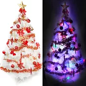 台灣製10呎/10尺 (300cm)特級白色松針葉聖誕樹 (紅金色系)+100燈LED燈6串彩色光(附控制器跳機)(本島免運費)
