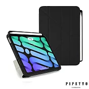 PIPETTO iPad mini 6 (8.3吋) Origami Pencil TPU 多角度多功能保護套(內建筆槽)-黑色