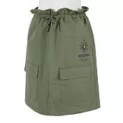 Skechers [L321W119-01CL] 女 短裙 束口 彈性束腰 簡約 素面 百搭 舒適 穿搭 軍綠 S 綠