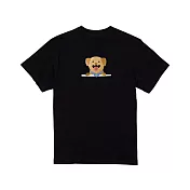 【kuroi-T】Cute Guide Dog | 公益純棉中性短T S  黑色