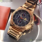 FERRARI法拉利精品錶,編號：FE00127,44mm八角形玫瑰金精鋼錶殼黑色錶盤精鋼玫瑰金色錶帶