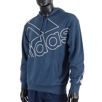 Adidas U Favs Q1 Hd [GK9372] 男 連帽 長袖 上衣 舒適 法國棉 袋鼠型 口袋 藍 S 藍/白