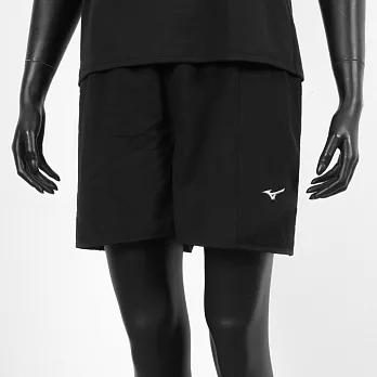 Mizuno [J2TB075509] 女 短褲 路跑 運動 休閒 舒適 透氣 彈性 雙層 內裡褲 黑 L 黑/白