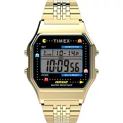 【TIMEX】天美時 Pac-Man 小精靈電子錶 (金 TXTW2U32000)