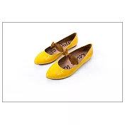 【U】Lewis Walt-蝴蝶結造型尖頭平底鞋 芥末黃