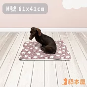 貓本屋 法藍絨加厚寵物保暖毯(M號/61x41cm) 豆沙星星