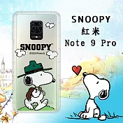 史努比/SNOOPY 正版授權 紅米Redmi Note 9 Pro 漸層彩繪空壓手機殼(郊遊)