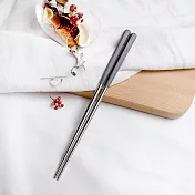 【KUAI ZHU】台箸六角不鏽鋼筷23cm-小籠包系列5雙 蒼穹灰