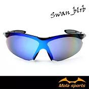 MOLA 摩拉運動太陽眼鏡 UV400 彩色鍍膜 灰 超輕 男女 跑步 高爾夫 自行車 Swan-blrb
