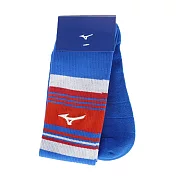 Mizuno Socks [12TX1U2216Q] 棒壘襪 長筒襪 背號窗 毛巾底 90度腳跟 耐磨 運動 訓練 藍紅 FREE 藍/紅