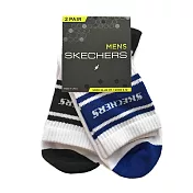 Skechers Sock [SMSMW18Z584] 男 半筒襪 中筒襪 休閒 舒適 柔軟 白黑 條文 FREE 白/黑