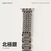 維納斯女神編織不鏽鋼錶帶 38/40/41mm Apple watch通用錶帶 北極銀