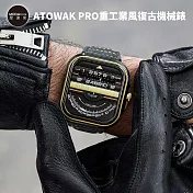 摩達客 ATOWAK PRO 重工業風復古機械錶 黑金歲月