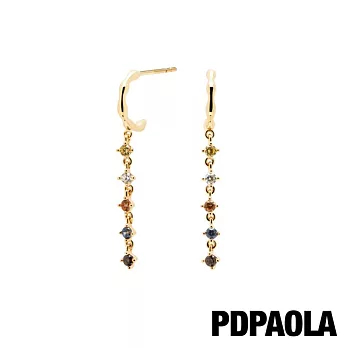 PD PAOLA 西班牙輕奢時尚品牌 Sage 五色光芒鍍18K金垂墜耳環